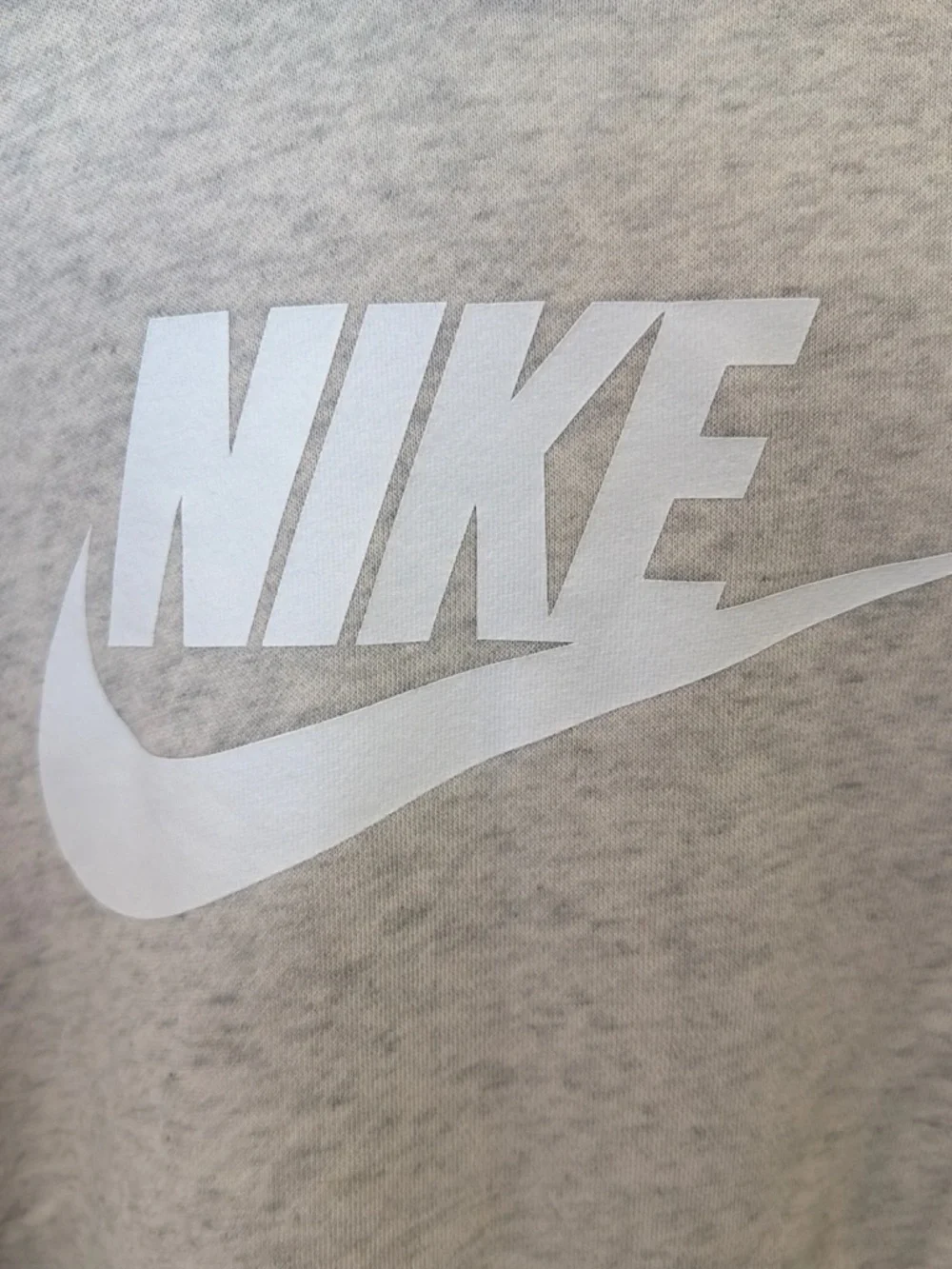 Nike Light Gray Crewneck Hoodie with White Logo